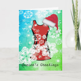 Cartão De Festividades Custom Christmas Netball and Snowflakes