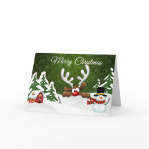 Custom Christmas Reindeer Games Greeting Card