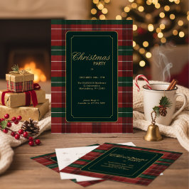 Cartão De Festividades Custom Elegant Tartan Plaid  Christmas RSVP
