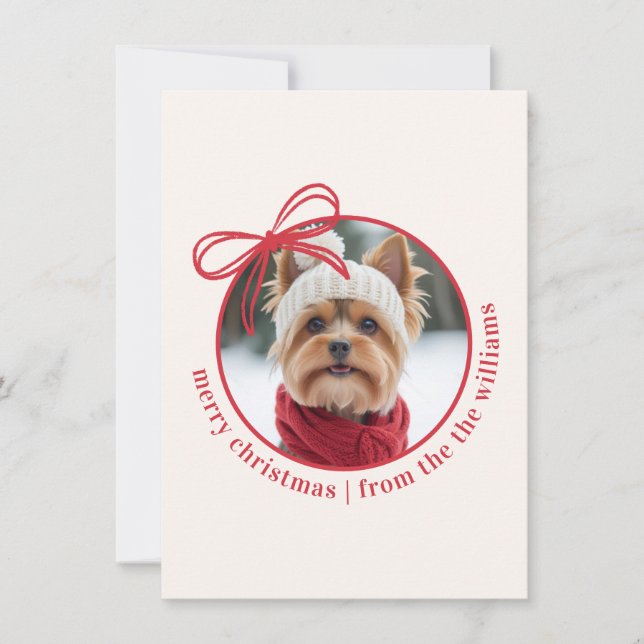 Cartão De Festividades Custom Family Pet Photo Merry Christmas (Frente)