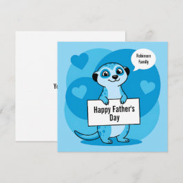 Cartão De Festividades Custom Father’s Day Cute Meerkat Illustration