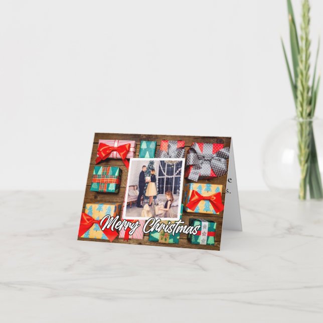 Cartão De Festividades Custom Holiday Photo Template Christmas (Frente)