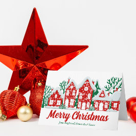 Cartão De Festividades Custom Merry Christmas Real Estate Company Houses
