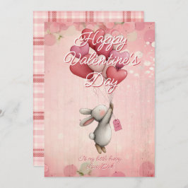 Cartão De Festividades Custom Message bunny Animal Valentines Day