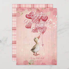 Cartão De Festividades Custom Message Duck Animal Valentines Day