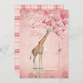 Cartão De Festividades Custom Message Giraffe Animal Valentines Day