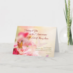Cartão De Festividades Custom Name, 1st Anniversary of Death, Religious