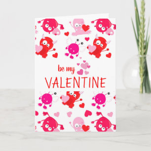 Cartão De Festividades Custom Personalized Cute Monster Valentine's Day