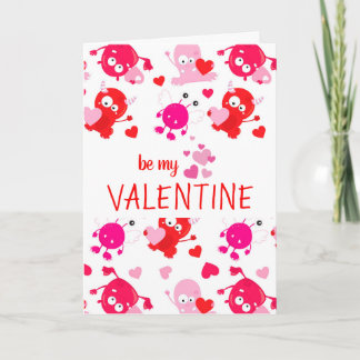 Cartão De Festividades Custom Personalized Cute Monster Valentine's Day