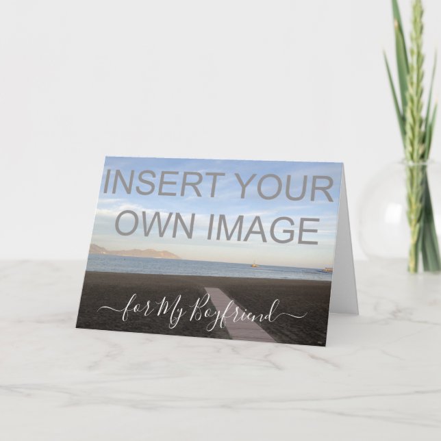 Cartão De Festividades Custom Photo Boyfriend Valentines Holiday Card (Frente)