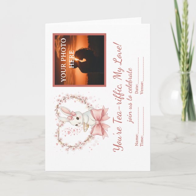 Cartão De Festividades Custom Photo Valentine's Day Invitation Card (Frente)