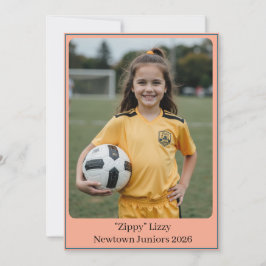 Cartão De Festividades Custom Portrait Photo Soccer Birthday v2 Invite