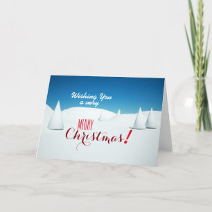 Cartão De Festividades Custom SNOWY MERRY CHRISTMAS SEASON'S GREETING