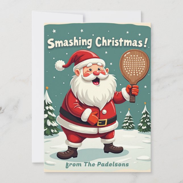 Cartão De Festividades 🎾🎄Custom text,  Serve & Celebrate (Frente)