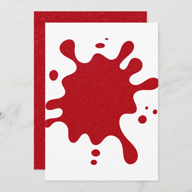 Cartão De Festividades Custom Tomato Red Splatter Flat Holiday Card (Frente/Verso)