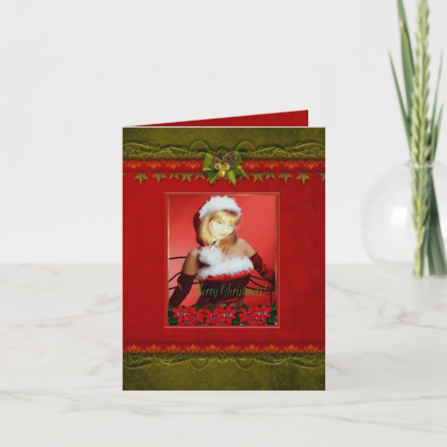 Cartão De Festividades Customizable Christmas Photo Frame Card (Frente)