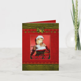 Cartão De Festividades Customizable Christmas Photo Frame Card