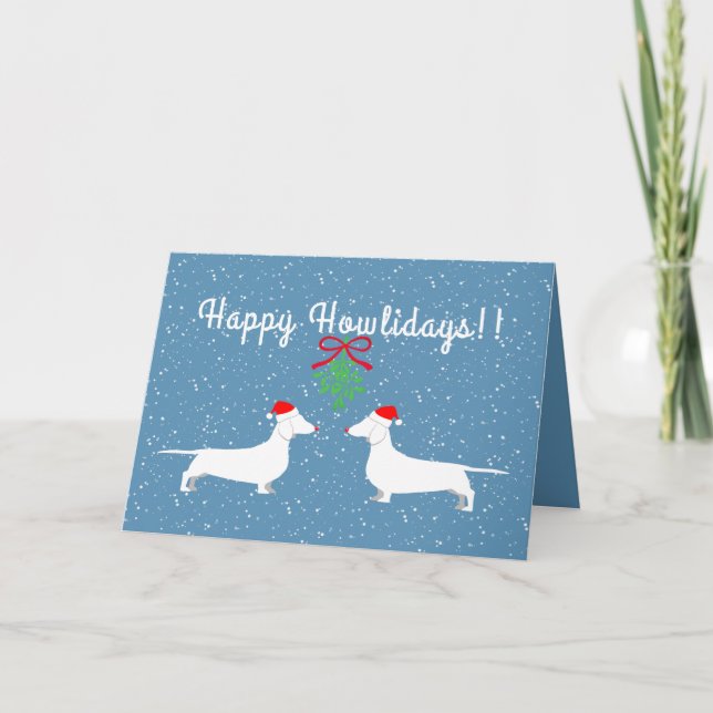 Cartão De Festividades Customizable Dachshund Holiday Card (Frente)