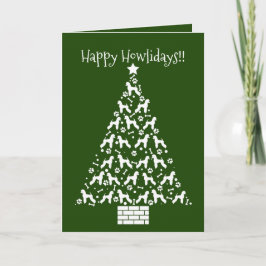 Cartão De Festividades Customizable Poodle Holiday Card (German Cut)
