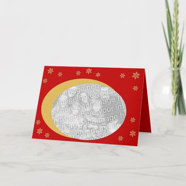 Cartão De Festividades Customizable Red Christmas Card (Frente)