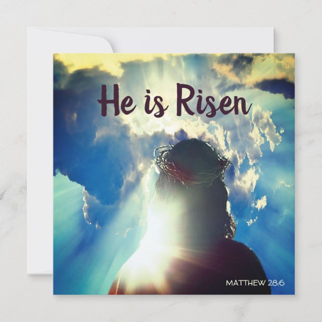Cartão De Festividades Customize HE IS RISEN Religious Easter Greetings  (Frente)