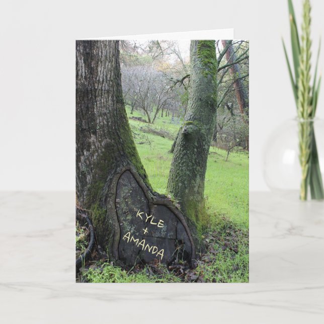 Cartão De Festividades Customize Names in Tree Heart Valentine's Card (Frente)