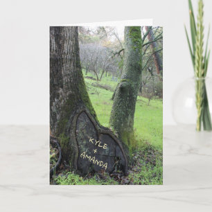 Cartão De Festividades Customize Names in Tree Heart Valentine's Card