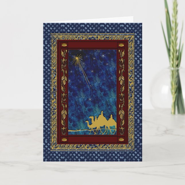 Cartão De Festividades Customized Three Wise Men Christmas Card (Frente)
