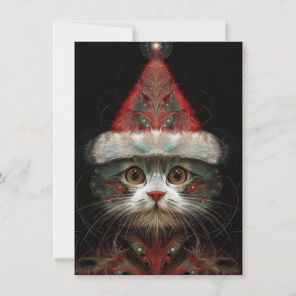 Cartão De Festividades Cute Abstract Cat Christmas Cards