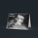 Cartão De Festividades Cute akita dog giving paw santa hat cone christmas<br><div class="desc">The name of this cute sleepy Japanese akita is on this great customizable Christmas card is named Asia, she is a red akita, part American type akita and part Japanese type akita. Asia is a rescue dog and she loves being spoiled at Chritmas time, she looks very so sweet wearing...</div>