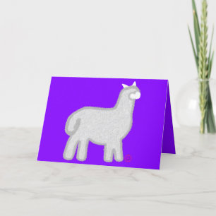 Cartão De Festividades Cute Alpaca com bola de brinquedo
