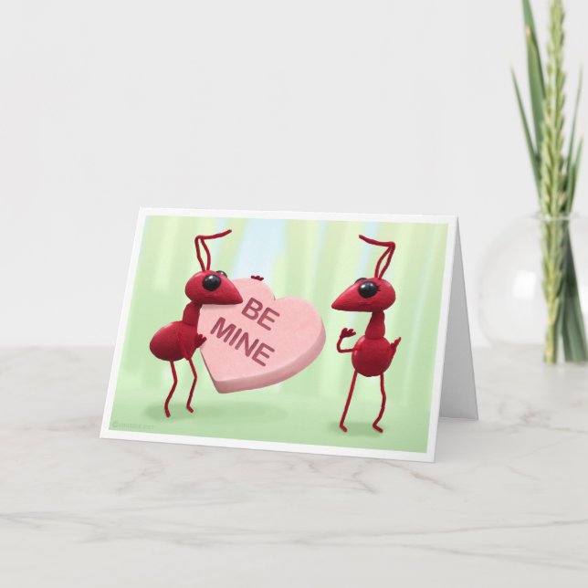 Cartão De Festividades Cute Ants, Valentines Day Card (Frente)