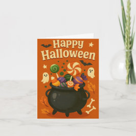Cartão De Festividades Cute Assustador Halloween 