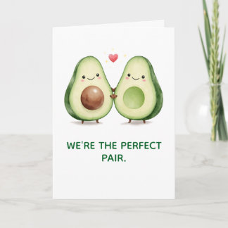 Cartão De Festividades Cute Avocado Valentines Day Card