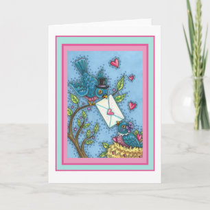 CARTÃO DE FESTIVIDADES CUTE BLUEBIRD SWEETHEARTS, LOVE BIRD VALENTINE