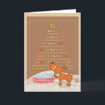 Cartão De Festividades cute brown poodle Christmas card<br><div class="desc">cute little poodle looking at a funny Christmas tree made of bones</div>