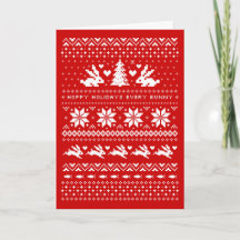 Cute Bunnies Christmas Pattern Hoppy Holidays