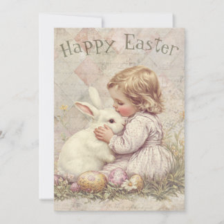 Cartão De Festividades Cute Bunny and Girl