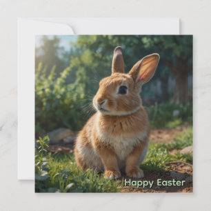Cartão De Festividades Cute Bunny jardim de cottage inglês de Páscoa