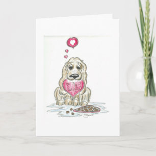 Cartão De Festividades Cute Cartoon Cocker Spaniel Valentine's Day Card