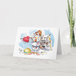 Cartão De Festividades cute cartoon otter chef valentine's day card