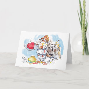 Cartão De Festividades cute cartoon otter chef valentine's day card