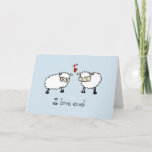Cartão De Festividades Cute cartoon sheep love card<br><div class="desc">This pun is a sweet way of letting the special person in your life know how you feel about them. The inside message can be fully customised,  helping to give it an even more personal touch.</div>