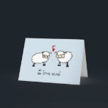 Cartão De Festividades Cute cartoon sheep love card<br><div class="desc">This pun is a sweet way of letting the special person in your life know how you feel about them. The inside message can be fully customised,  helping to give it an even more personal touch.</div>