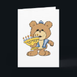 Cartão De Festividades cute Chanukah  hanukkah Menorah teddy bear<br><div class="desc">Such a cute little bear expressing emotion and action.  Provided by Dooni Designs.  Great gift for teddy bear collectors,  kids. or just anyone who loves bears and needs a smile.  Many products are customizable!</div>