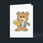 Cartão De Festividades cute Chanukah  hanukkah Menorah teddy bear<br><div class="desc">Such a cute little bear expressing emotion and action.  Provided by Dooni Designs.  Great gift for teddy bear collectors,  kids. or just anyone who loves bears and needs a smile.  Many products are customizable!</div>