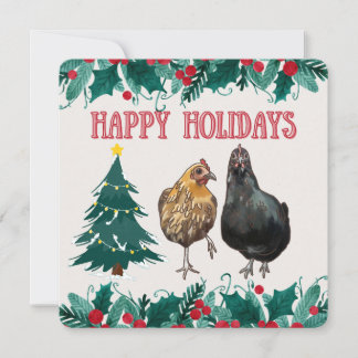 Cartão De Festividades Cute Chicken Holiday Card