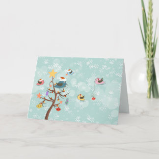 Cartão De Festividades Cute Christmas Birds Card