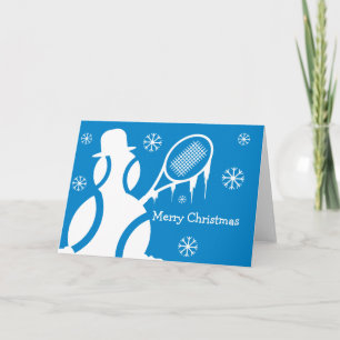 Cartão De Festividades Cute Christmas card for tennis players - snowman