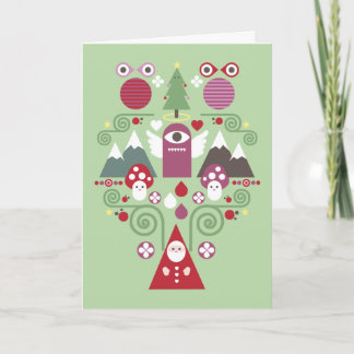 Cartão De Festividades Cute Christmas Greeting Card - green